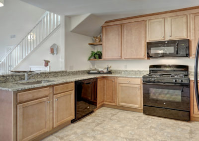 Kitchen with solid wood cabinets in a Lancaster, PA apartment