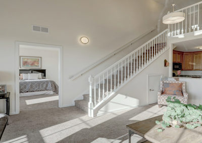 Staircase and bedroom in a loft apartment in Lancaster PA