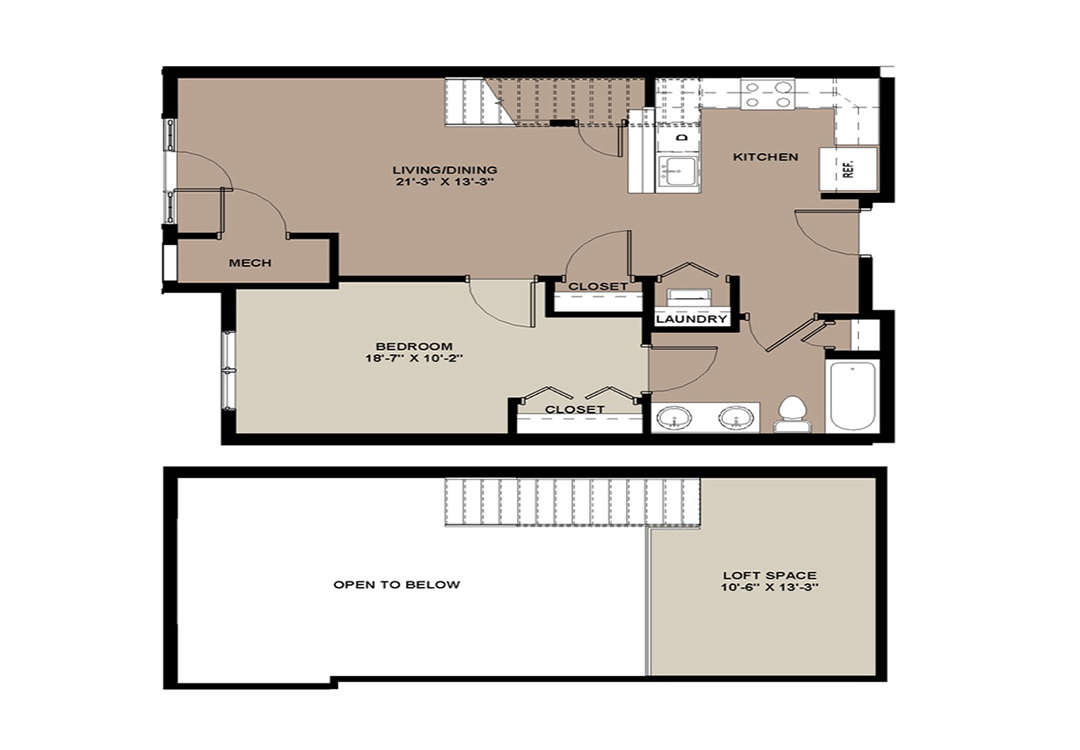1 2 Bedroom Loft Apartments The Lofts At Worthington
