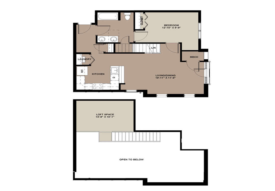1 2 Bedroom Loft Apartments The Lofts At Worthington